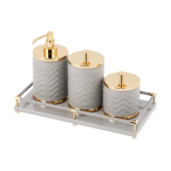 GB-Riviere-BS-SD-TS-BS-LB-TS-BS-SB-TS-BT-L-AlgheroHerringbone-SoapDispnsr-LGBox-SMBox-Thea-LacquerVanityTray-GOLD-BLK-CUTOUT01-1200x1200-100KB Riviere Alghero Herringbone Leather Bathroom Set | Kneen & Co