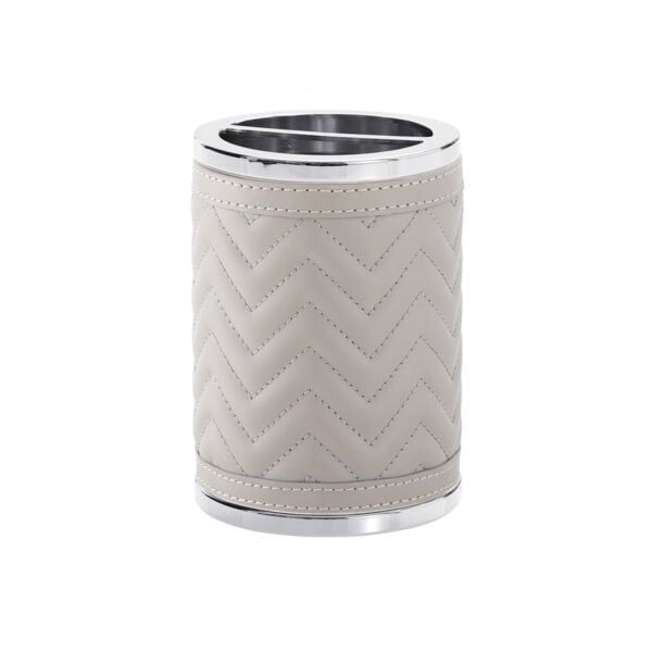 GB-Riviere-BS-TB-TS-Alghero-Harringbone-Toothbrush-CHROME-GREY-CUTOUT01-1200x1200-100KB Riviere Alghero Herringbone Leather Toothbrush Holder | Kneen & Co