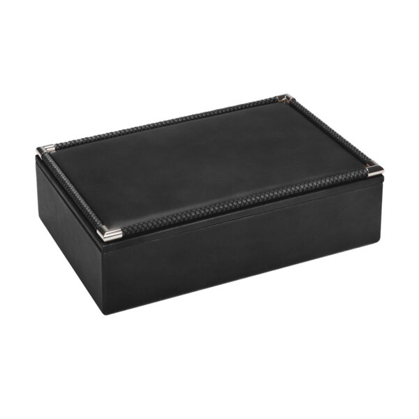 GB-Riviere-BX-SC-Thea-Rectangular-Box-w-Braided-Leather-Trim-CHROME-BLK-CLOSED-CUTOUT01-1200x1200-100KB Riviere Thea Rectangular Box | Kneen & Co