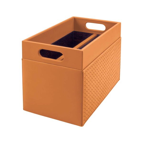Riviere Emy Handwoven Leather Magazine Holder | Kneen & Co