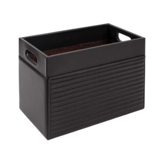 Riviere Emy Lines Leather Magazine Holder | Kneen & Co