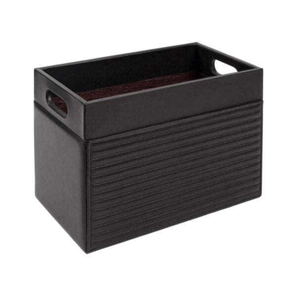 GB-Riviere-PR-TC-Emy-Lines-Magazine-Holder-BLACK-CUTOUT01-1200x1200-100KB Riviere Emy Lines Leather Magazine Holder | Kneen & Co