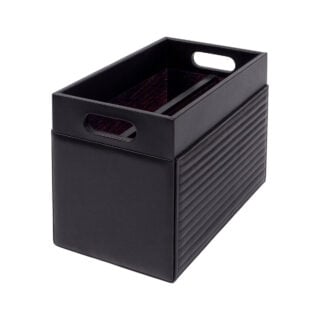 Riviere Emy Lines Leather Magazine Holder | Kneen & Co