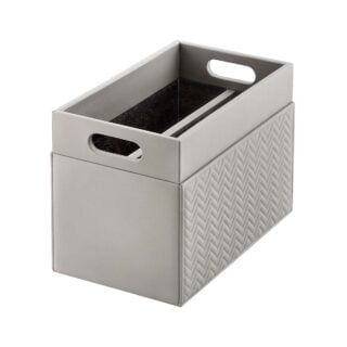 Riviere Emy Herringbone Leather Magazine Holder | Kneen & Co