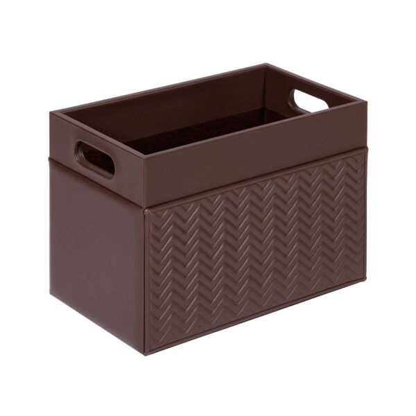 GB-Riviere-PR-TS-Emy-Herringbone-Magazine-Holder-MOKA-CUTOUT01-1200x1200-100KB Riviere Emy Herringbone Leather Magazine Holder | Kneen & Co