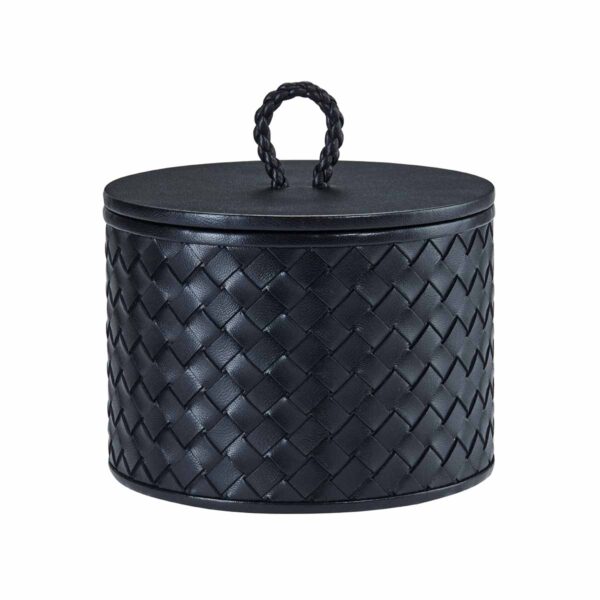 GB-Riviere-RBX1-INT-Jana-HandwovenRoundBox-WithLid-SM-BLACK-CUTOUT01-1200x1200-100KB Riviere Jana Round Box | Kneen & Co