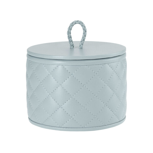 GB-Riviere-RBX1-PT-Jana-DiamndsRoundBox-WithLid-QuiltedPadded-SM-AZURE-CUTOUT01-1200x1200-100KB Riviere Jana Round Box | Kneen & Co
