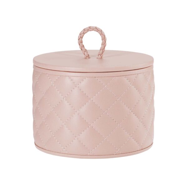 GB-Riviere-RBX1-PT-Jana-DiamndsRoundBox-WithLid-QuiltedPadded-SM-BLUSH PINK-CUTOUT01-1200x1200-100KB Riviere Jana Round Box | Kneen & Co