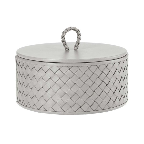 GB-Riviere-RBX2-INT-Jana-HandwovenRoundBox-WithLid-MED-GREY-CUTOUT01-1200x1200-100KB Riviere Jana Round Box | Kneen & Co