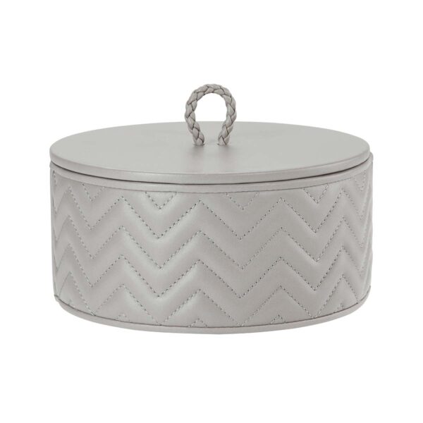 GB-Riviere-RBX2-TS-Jana-HerringboneRoundBox-WithLid-MED-GREY-CUTOUT01-1200x1200-100KB Riviere Jana Round Box | Kneen & Co