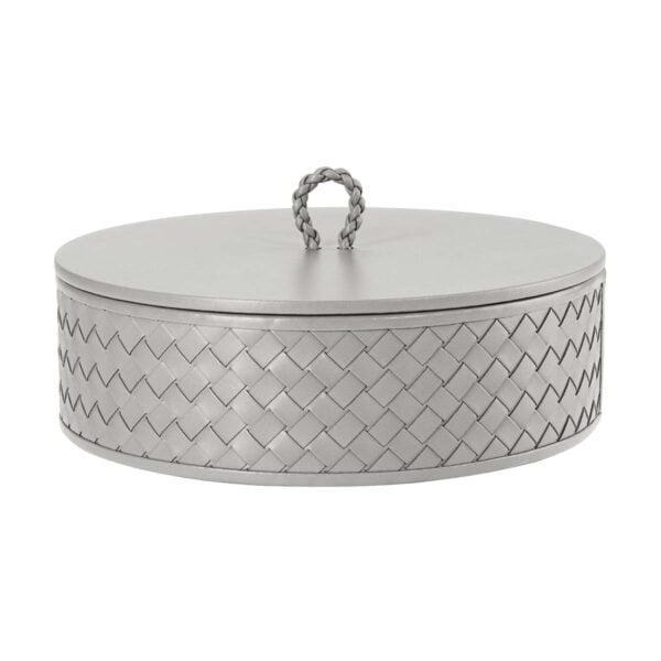 GB-Riviere-RBX3-INT-Jana-HandwovenRoundBox-WithLid-LG-GREY-CUTOUT01-1200x1200-100KB Riviere Jana Round Box | Kneen & Co
