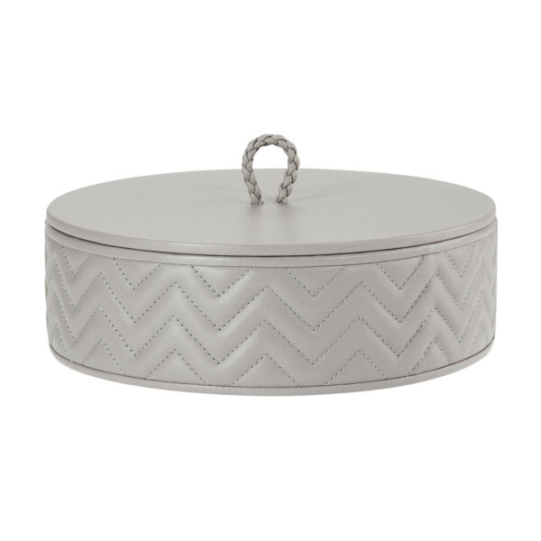 GB-Riviere-RBX3-TS-Jana-HerringboneRoundBox-WithLid-LG-GREY-CUTOUT01-1200x1200-100KB Riviere Jana Round Box | Kneen & Co