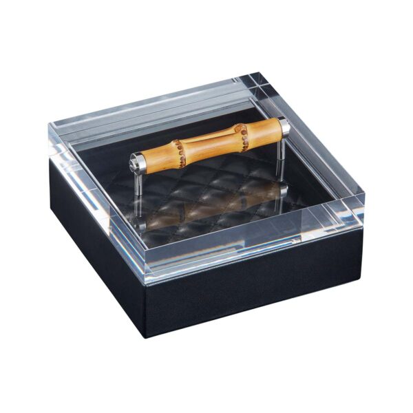 GB-Riviere-S1-PT-B-Frida-DiamondsSQRBox-BAMBOO-Handless-SM-BLK-CUTOUT01-1200x1200-100KB Riviere Frida Square Box | Kneen & Co