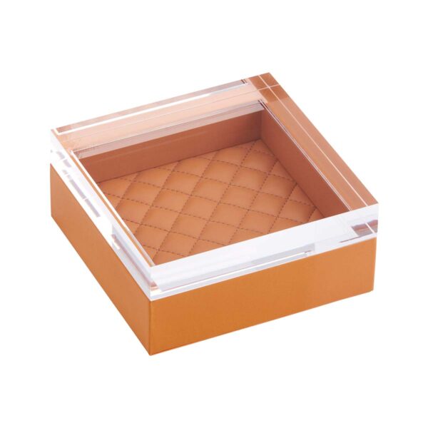 GB-Riviere-S1-PT-Febe-DiamondsSQRBox-QuiltedPadded-SM-PUMPKIN-CUTOUT01-1200x1200-100KB Riviere Febe Square Box | Kneen & Co