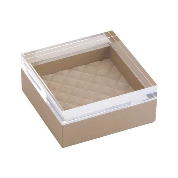 GB-Riviere-S1-PT-Febe-DiamondsSQRBox-QuiltedPadded-SM-TAUPE-CUTOUT01-1200x1200-100KB Riviere Febe Square Box | Kneen & Co