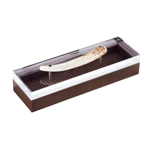 GB-Riviere-S2-INT-C-Dafne-Handwoven-LongRectangularBox-withDEER-HORN-Handle-MOKA-CUTOUT01-1200x1200-100KB Riviere Dafne Rectangular Box | Kneen & Co