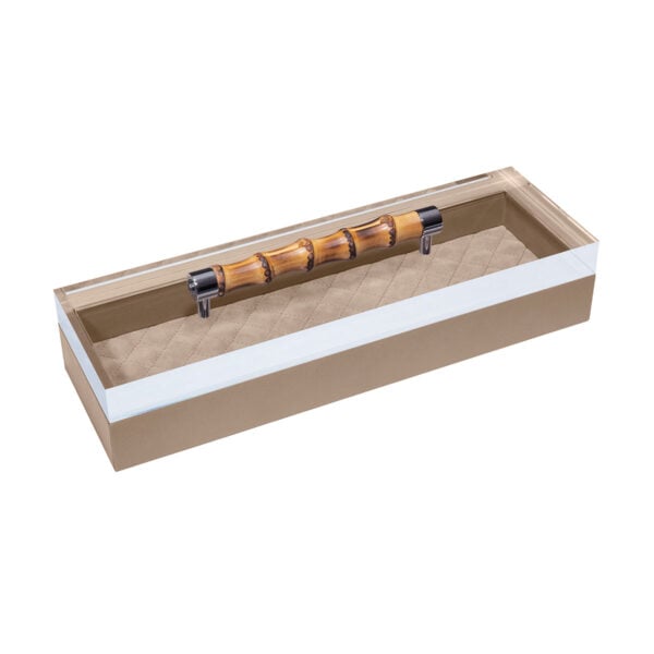 GB-Riviere-S2-PT-B-Frida-Diamonds-LongRectangularBox-withBAMBOO-Handle-TAUPE-CUTOUT01-1200x1200-100KB Riviere Frida Rectangular Box | Kneen & Co