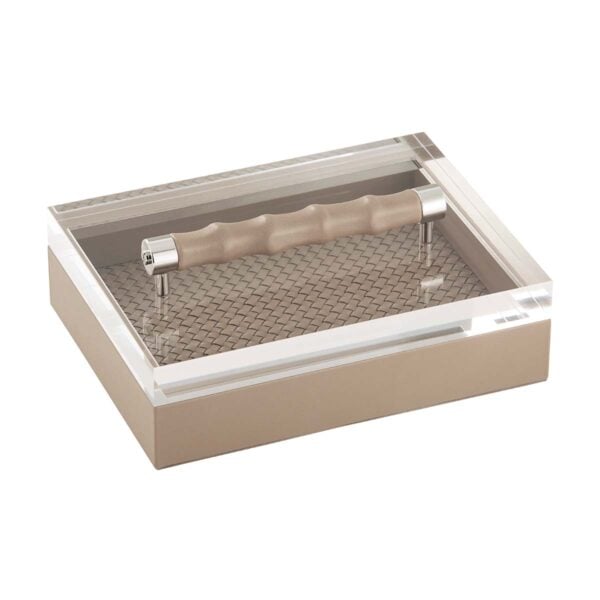 GB-Riviere-S3-INT-BP-Lea-HandwovenRectangularBox-LeatherCovered-BAMBOOHandles-TAUPE-CUTOUT01-1200x1200-100KB Riviere Lea Rectangular Box | Kneen & Co