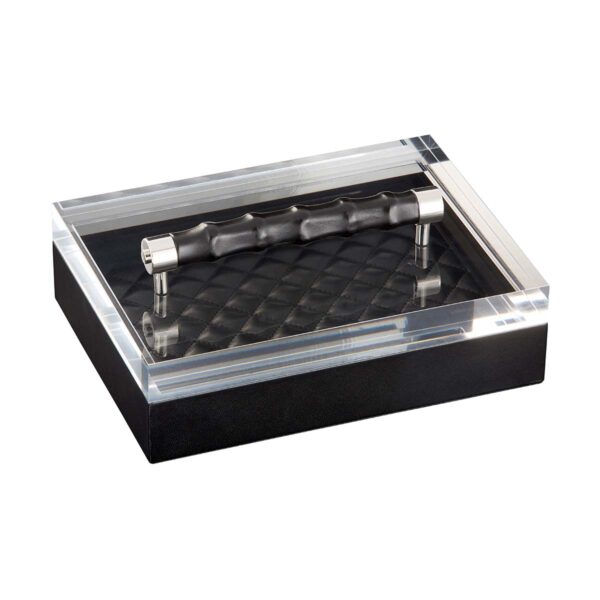 GB-Riviere-S3-PT-BP-Lea-DiamndsRectangularBox-withLeatherCovered-BAMBOOHandles-BLK-CUTOUT01-1200x1200-100KB Riviere Lea Rectangular Box | Kneen & Co