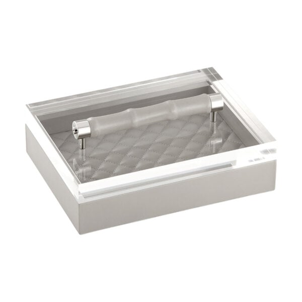 GB-Riviere-S3-PT-BP-Lea-DiamndsRectangularBox-withLeatherCovered-BAMBOOHandles-GREY-CUTOUT01-1200x1200-100KB Riviere Lea Rectangular Box | Kneen & Co