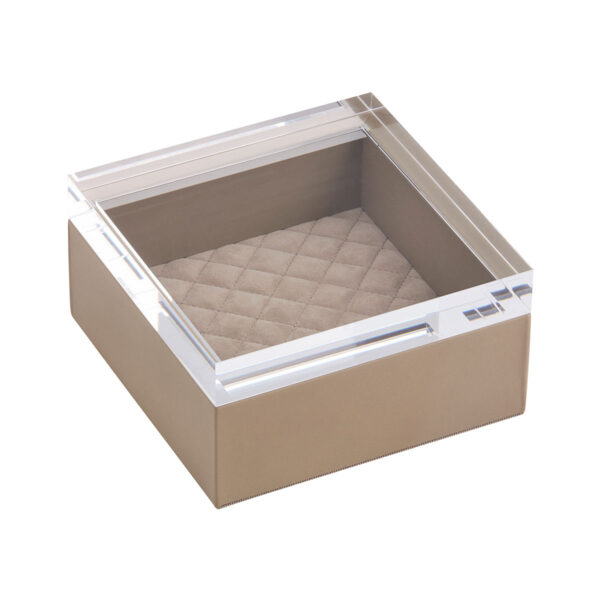 GB-Riviere-S4-PT-Febe-DiamondsSQRBox-Leather-QuiltedPadded-LG-TAUPE-CUTOUT01-1200x1200-100KB Riviere Febe Square Box | Kneen & Co