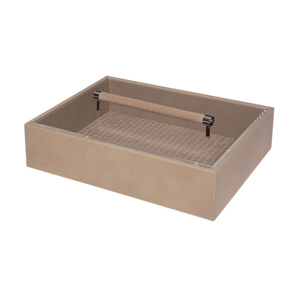GB-Riviere-S8-INT-P-Box-woven-leather-CUTOUT-TAUPE-1200x1200-100KB Riviere Diana Handwoven Leather Closet Box | Kneen & Co