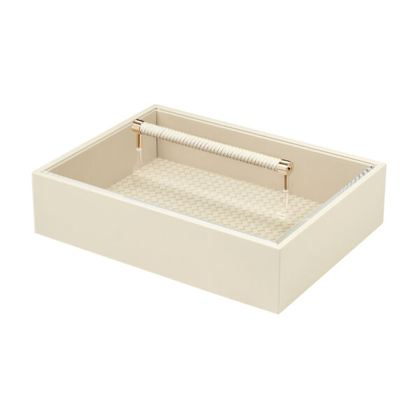 GB-Riviere-S8-INT-P-Diana-HandwovenRectangular-ClosetBox-wLeatherHandle-GOLD-LG-IVORY-CUTOUT01-1200x1200-100KB Riviere Diana Handwoven Leather Closet Box | Kneen & Co