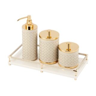 Riviere Alghero Handwoven Leather Bathroom Set | Kneen & Co