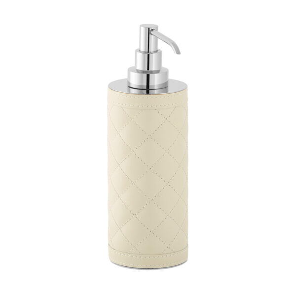 GB-Riviere-SD-PT-AlgheroDiamnds-Tall-SoapDispnsr-CHROME-IVORY-CUTOUT01-1200x1200-100KB Riviere Alghero Diamonds Leather Soap Dispenser | Kneen & Co