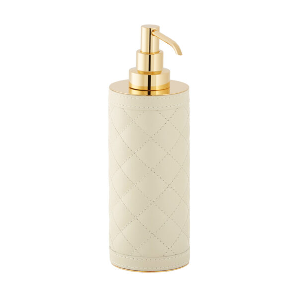 GB-Riviere-SD-PT-AlgheroDiamnds-Tall-SoapDispnsr-GOLD-IVORY-CUTOUT01-1200x1200-100KB Riviere Alghero Diamonds Leather Soap Dispenser | Kneen & Co