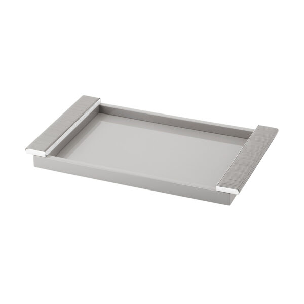 GB-Riviere-VGD-L-Circe-LacquerRectangular-TrayWrapped-Handles-CHROME-Detail-GREY-LG-CUTOUT01-1200x1200-100KB Riviere Circe Tray | Kneen & Co