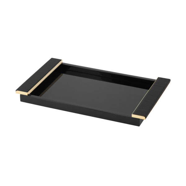 GB-Riviere-VGD-L-Circe-LacquerRectangular-TrayWrapped-Handles-GOLD-Detail-BLK-LG-CUTOUT01-1200x1200-100KB Riviere Circe Tray | Kneen & Co