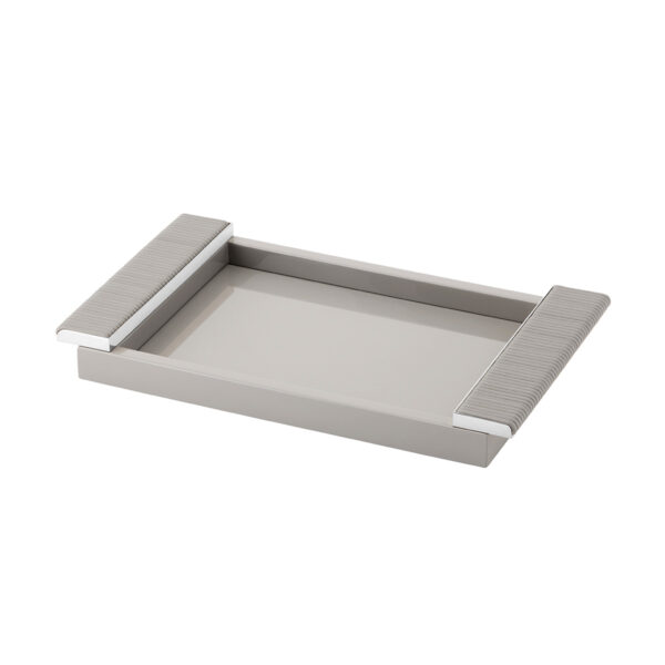GB-Riviere-VPD-L-Circe-LacquerRectangular-TraysWrapped-Handles-CHROME-Detail-GREY-SM-CUTOUT01-1200x1200-100KB Riviere Circe Tray | Kneen & Co