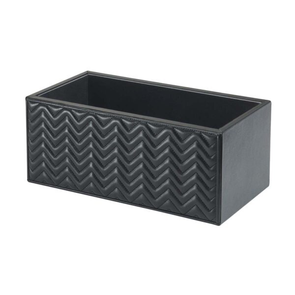 Riviere Scilla Herringbone Leather Storage Basket | Kneen & Co