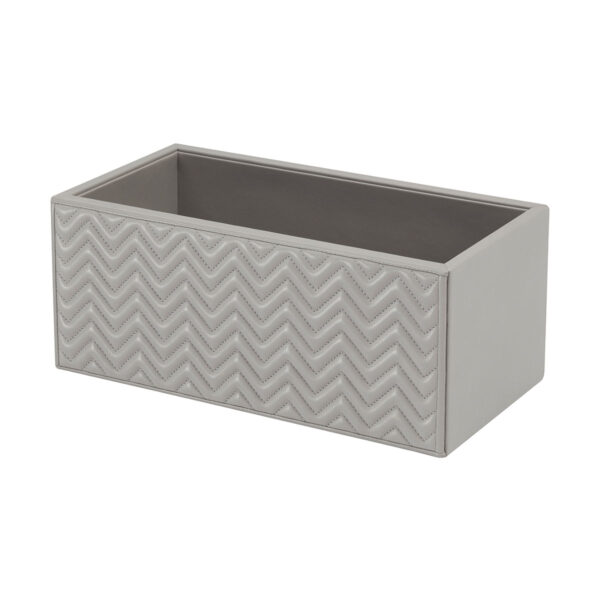 Riviere Scilla Herringbone Leather Storage Basket | Kneen & Co