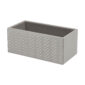 Riviere Scilla Herringbone Leather Storage Basket | Kneen & Co
