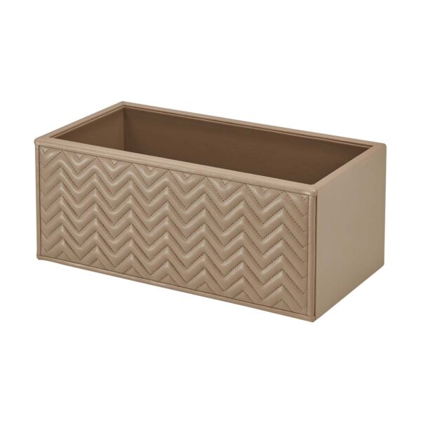 Riviere Scilla Herringbone Leather Storage Basket | Kneen & Co