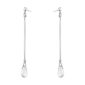 Georg Jensen Vivianna Torun Long Earrings Silver with Rock Crystal | Kneen & Co