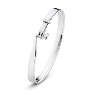 Georg Jensen Torun Bangle Silver with Diamonds 0.08 CT | Kneen & Co