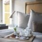 Royal Copenhagen Blue Elements Tea Service set on tray on bed | Kneen & Co