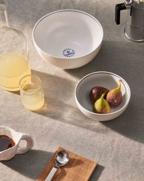 Royal Copenhagen Blueline bowls set on kitchen table | Kneen & Co