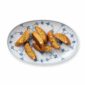 Royal Copenhagen Blue Fluted Plain Oval Assiette shown on table | Kneen & Co