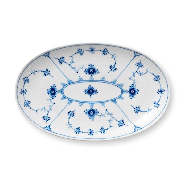 Royal Copenhagen Blue Fluted Plain Oval Assiette | Kneen & Co