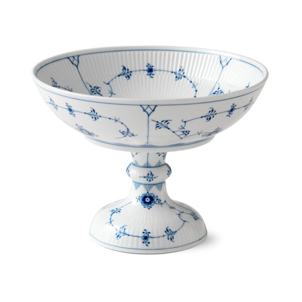 RoyalCopenhagen-1016762-Blue-FlutedPlain-Bowl-on-foot-140mm-01-1200x1200-100KB Royal Copenhagen Blue Fluted Plain Bowl on High Foot | Kneen & Co