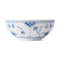 Royal Copenhagen Blue Fluted Half Lace Deep Bowl shown on table | Kneen & Co