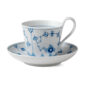 Royal Copenhagen Blue Fluted Plain High Handle Cup and Saucer | Kneen & Co