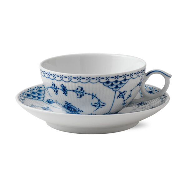 RoyalCopenhagen-1017206-BLUE-FLUTED-HL-CUP+SAUCER-TEA-20CL-1200x1200-100KB Royal Copenhagen Blue Fluted Half Lace Teacup and Saucer | Kneen & Co