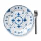 Royal Copenhagen Blue Fluted Half Lace Small Plate shown on table | Kneen & Co