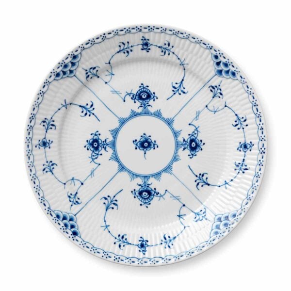 RoyalCopenhagen-1017224-BLUE-FLUTED-HL-PLATE-25CM-1200x1200-100KB Royal Copenhagen Blue Fluted Half Lace Large Plate | Kneen & Co