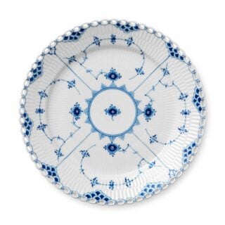 Royal Copenhagen Blue Fluted Full Lace Dinner Plate | Kneen & Co